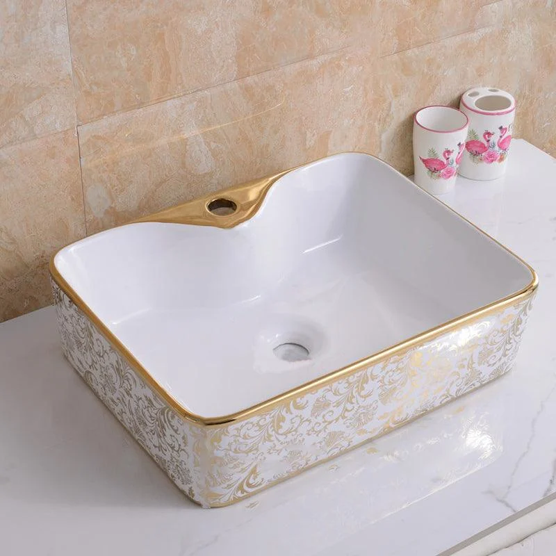 Traditional Vessel Bathroom Sink Oval Porcelain with Overflow Vessel -Bathlova