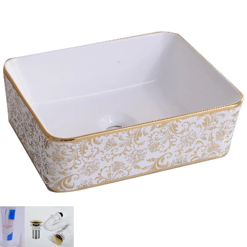 Traditional Vessel Bathroom Sink Oval Porcelain with Overflow Vessel -Bathlova