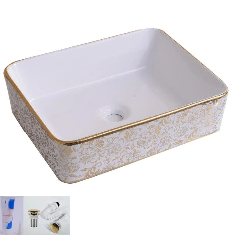 Traditional Vessel Bathroom Sink Oval Porcelain with Overflow Vessel -Bathlova