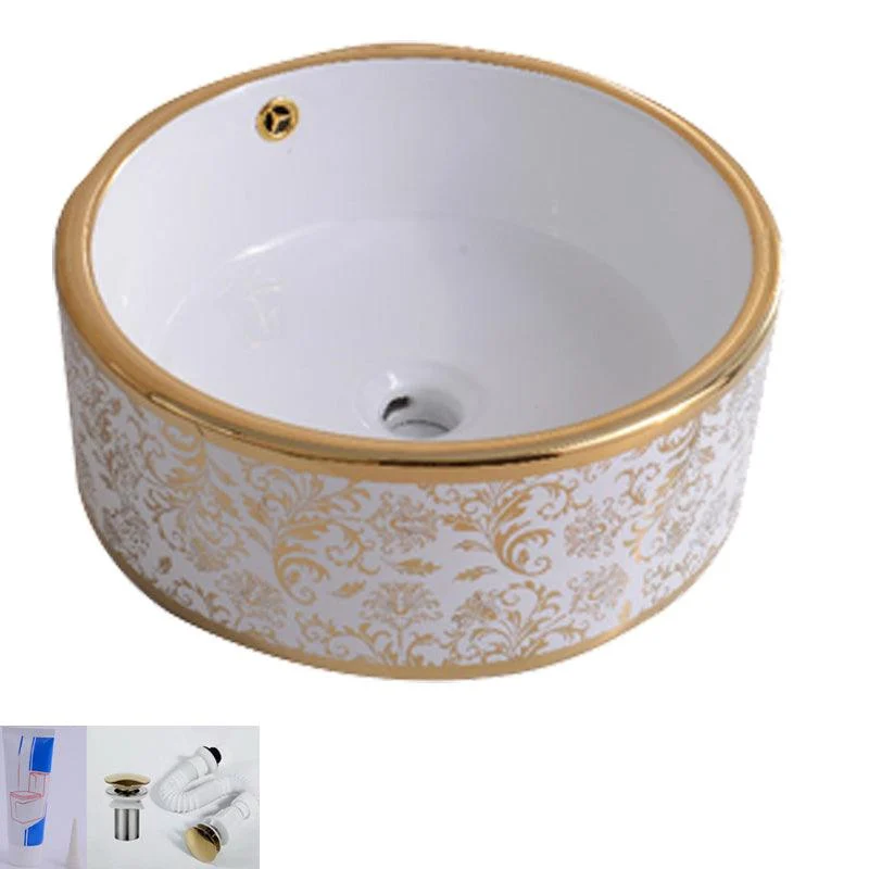 Traditional Vessel Bathroom Sink Oval Porcelain with Overflow Vessel -Bathlova