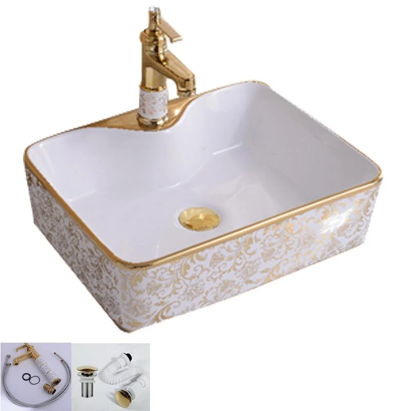 Traditional Vessel Bathroom Sink Oval Porcelain with Overflow Vessel -Bathlova