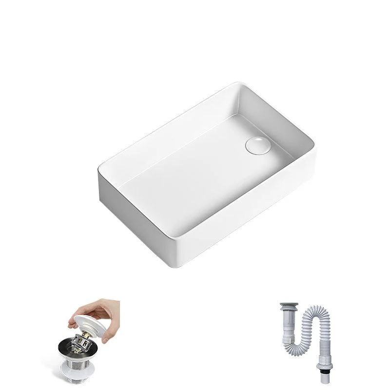 Traditional Vessel Bathroom Sink Porcelain with Pop-Up Drain Basin Sink -Bathlova