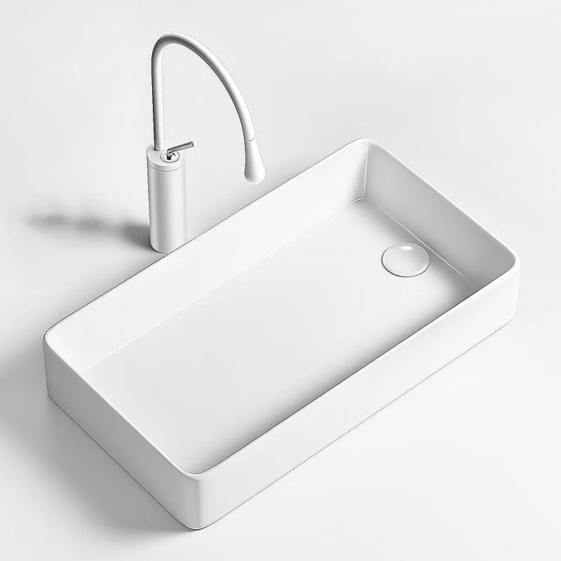 Traditional Vessel Bathroom Sink Porcelain with Pop-Up Drain Basin Sink -Bathlova