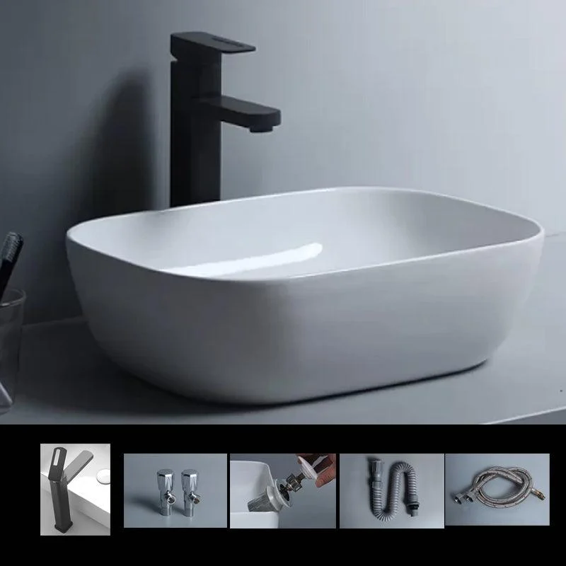 Traditional Vessel Bathroom Sink Porcelain with Tap Basin Sink -Bathlova