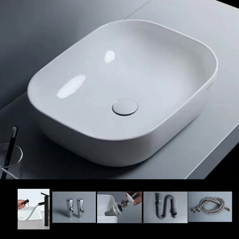 Traditional Vessel Bathroom Sink Porcelain with Tap Basin Sink -Bathlova