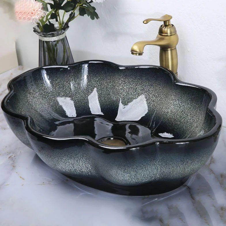 Traditional Vessel Bathroom Sink Specialty Vitreous China with Tap Vessel Sink -Bathlova