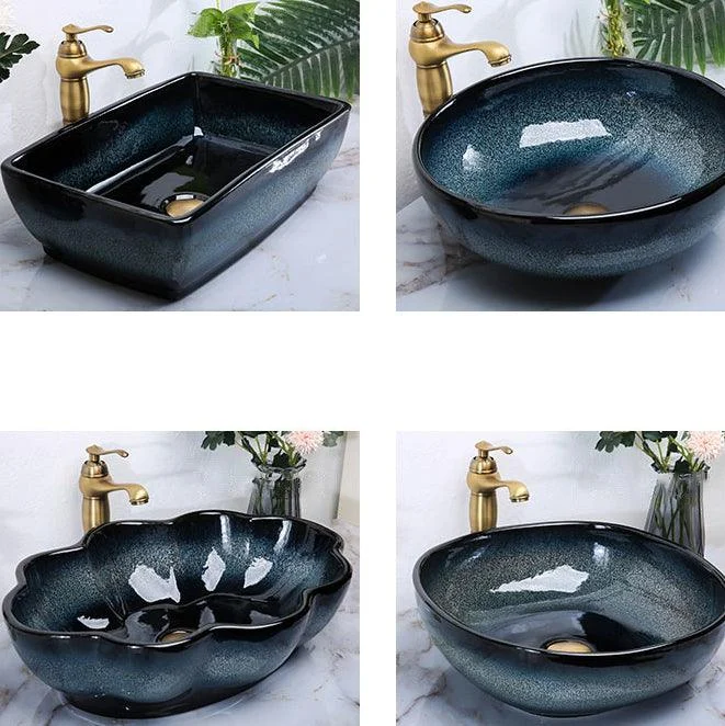 Traditional Vessel Bathroom Sink Specialty Vitreous China with Tap Vessel Sink -Bathlova