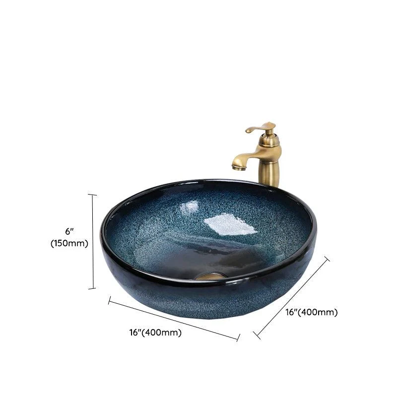 Traditional Vessel Bathroom Sink Specialty Vitreous China with Tap Vessel Sink -Bathlova