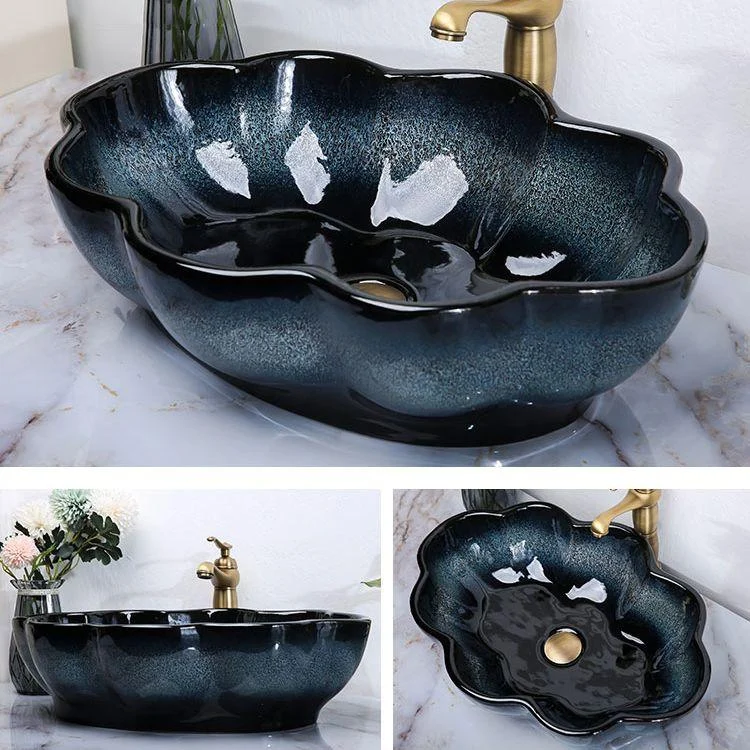 Traditional Vessel Bathroom Sink Specialty Vitreous China with Tap Vessel Sink -Bathlova