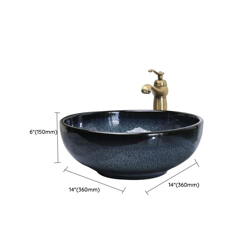 Traditional Vessel Bathroom Sink Specialty Vitreous China with Tap Vessel Sink -Bathlova