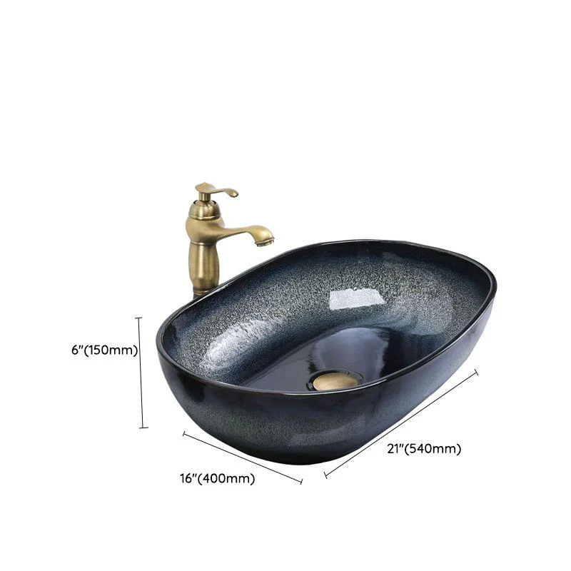 Traditional Vessel Bathroom Sink Specialty Vitreous China with Tap Vessel Sink -Bathlova