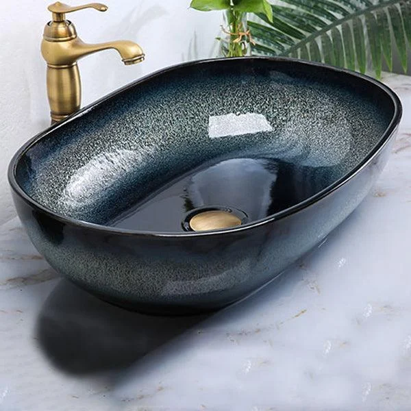 Traditional Vessel Bathroom Sink Specialty Vitreous China with Tap Vessel Sink -Bathlova