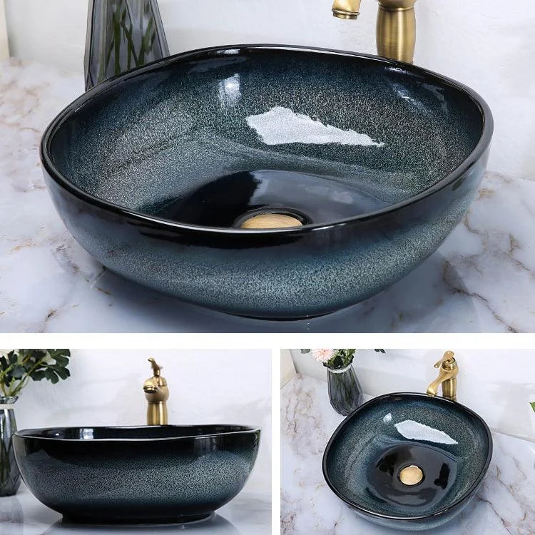 Traditional Vessel Bathroom Sink Specialty Vitreous China with Tap Vessel Sink -Bathlova