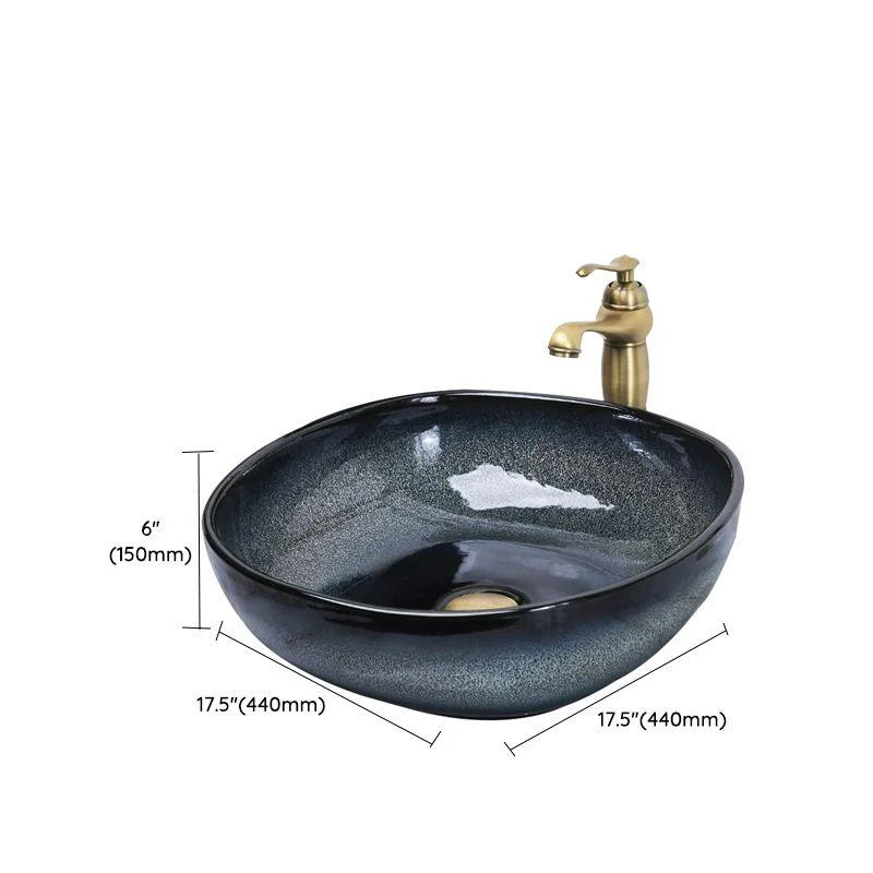 Traditional Vessel Bathroom Sink Specialty Vitreous China with Tap Vessel Sink -Bathlova