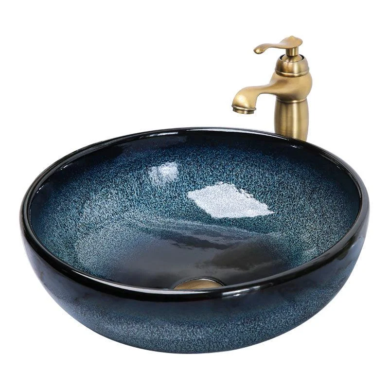 Traditional Vessel Bathroom Sink Specialty Vitreous China with Tap Vessel Sink -Bathlova