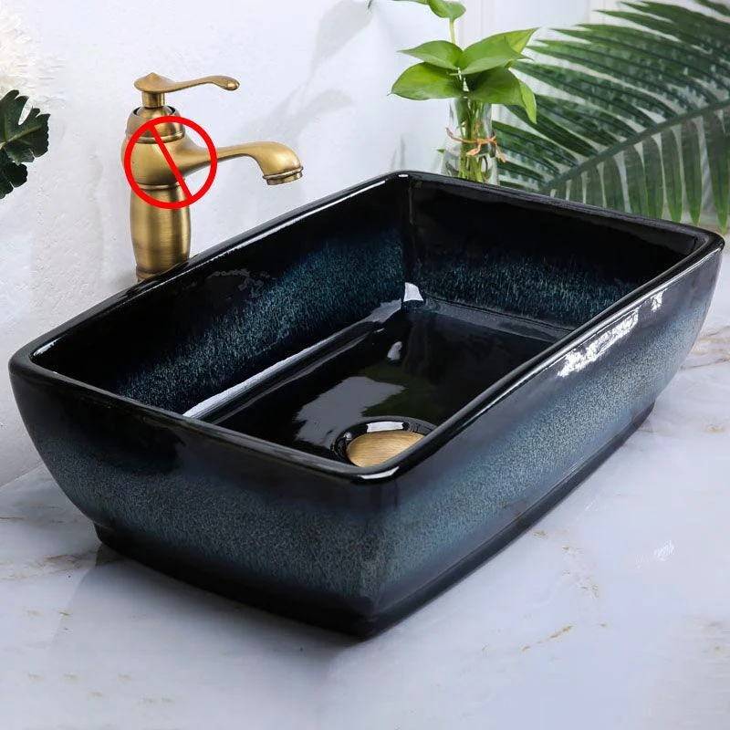 Traditional Vessel Bathroom Sink Specialty Vitreous China with Tap Vessel Sink -Bathlova