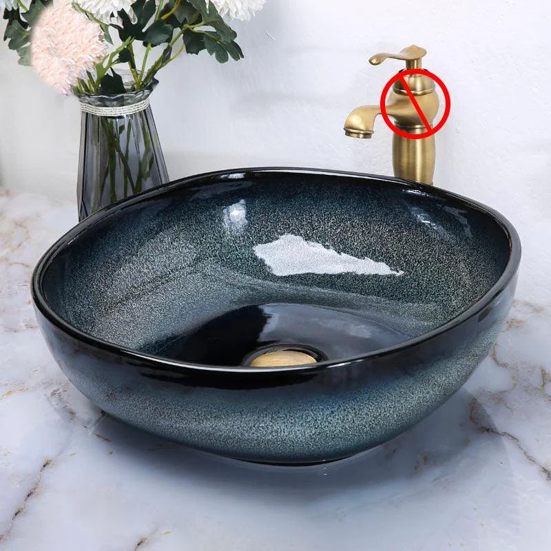 Traditional Vessel Bathroom Sink Specialty Vitreous China with Tap Vessel Sink -Bathlova