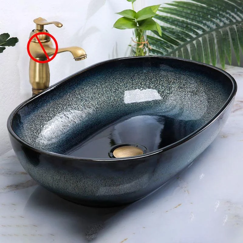 Traditional Vessel Bathroom Sink Specialty Vitreous China with Tap Vessel Sink -Bathlova