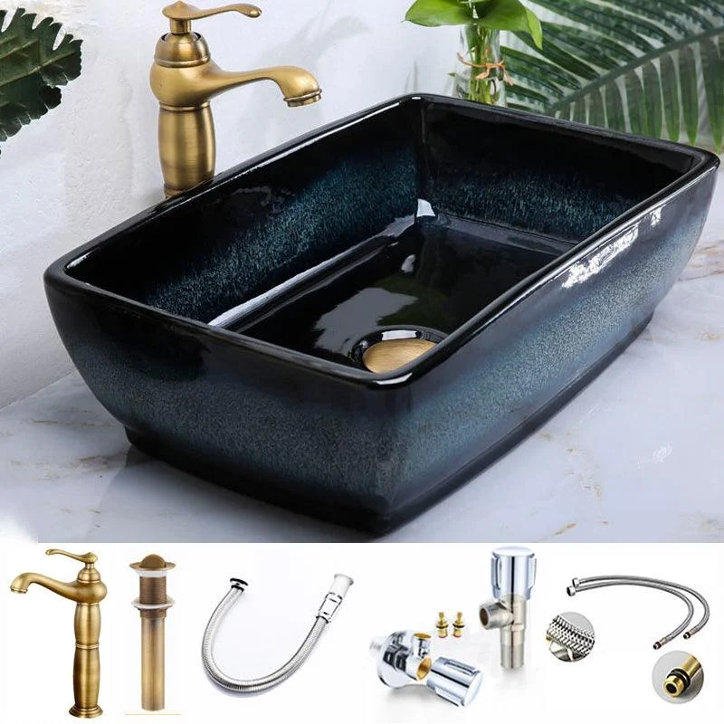 Traditional Vessel Bathroom Sink Specialty Vitreous China with Tap Vessel Sink -Bathlova