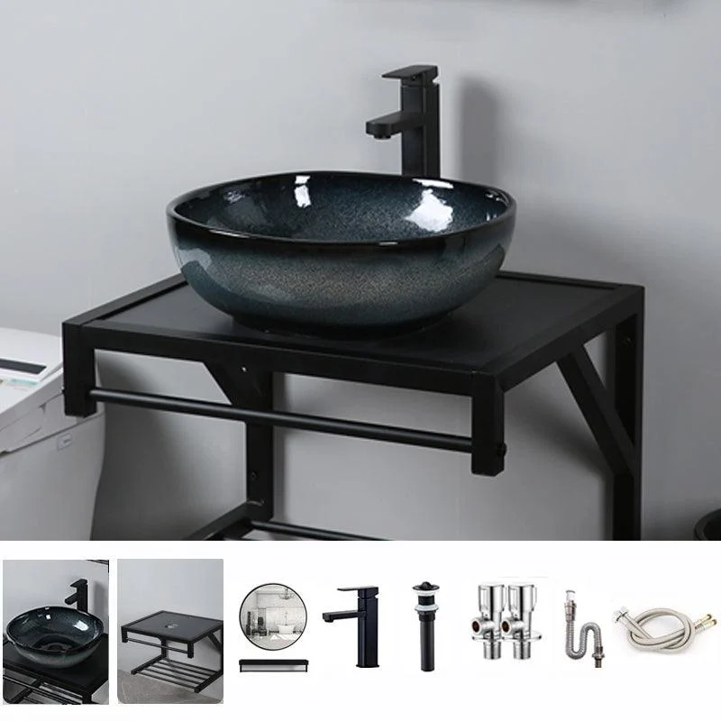 Traditional Vessel Bathroom Sink Specialty Vitreous China with Tap Vessel Sink -Bathlova