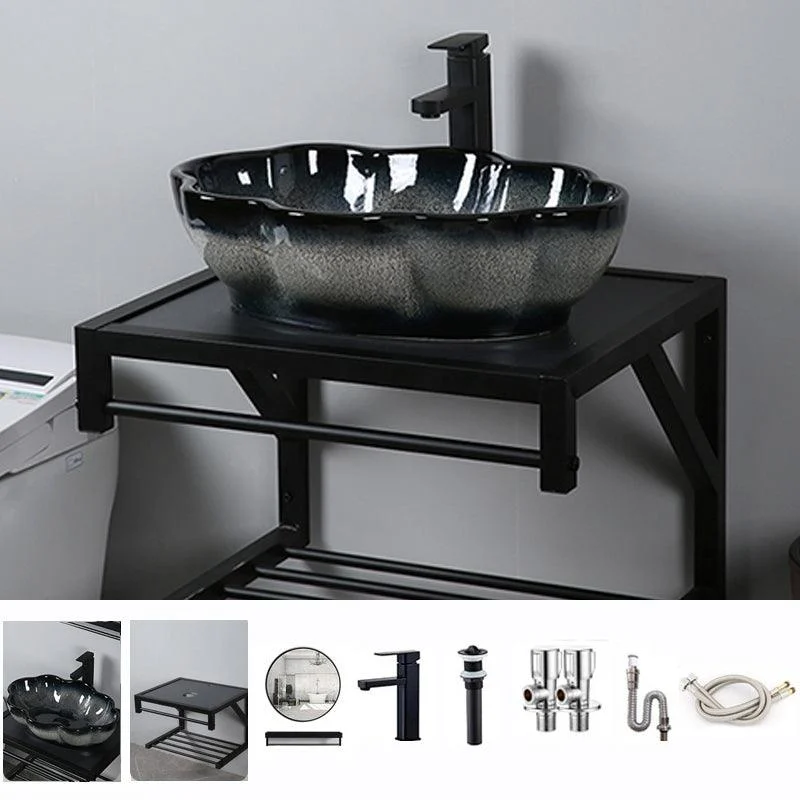 Traditional Vessel Bathroom Sink Specialty Vitreous China with Tap Vessel Sink -Bathlova