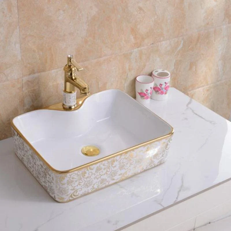 Traditional Vessel Lavatory Sink Oval-Shape Porcelain with Tap Bathroom Sink -Bathlova