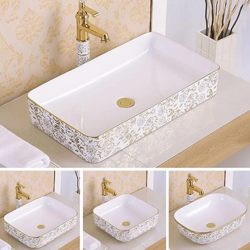 Traditional Vessel Sink Oval Porcelain with Pop-Up Drain Vessel Lavatory Sink -Bathlova