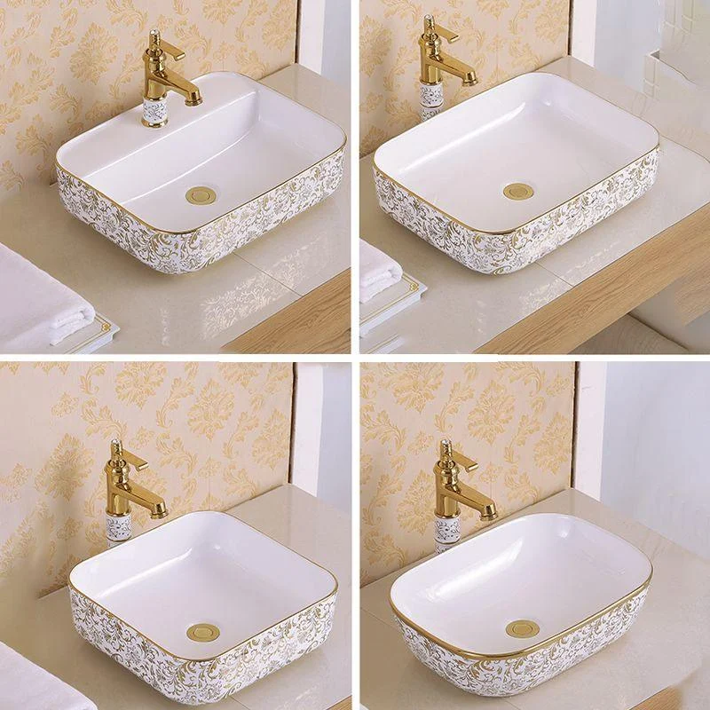 Traditional Vessel Sink Oval Porcelain with Pop-Up Drain Vessel Lavatory Sink -Bathlova