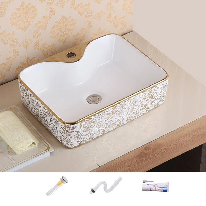 Traditional Vessel Sink Oval Porcelain with Pop-Up Drain Vessel Lavatory Sink -Bathlova