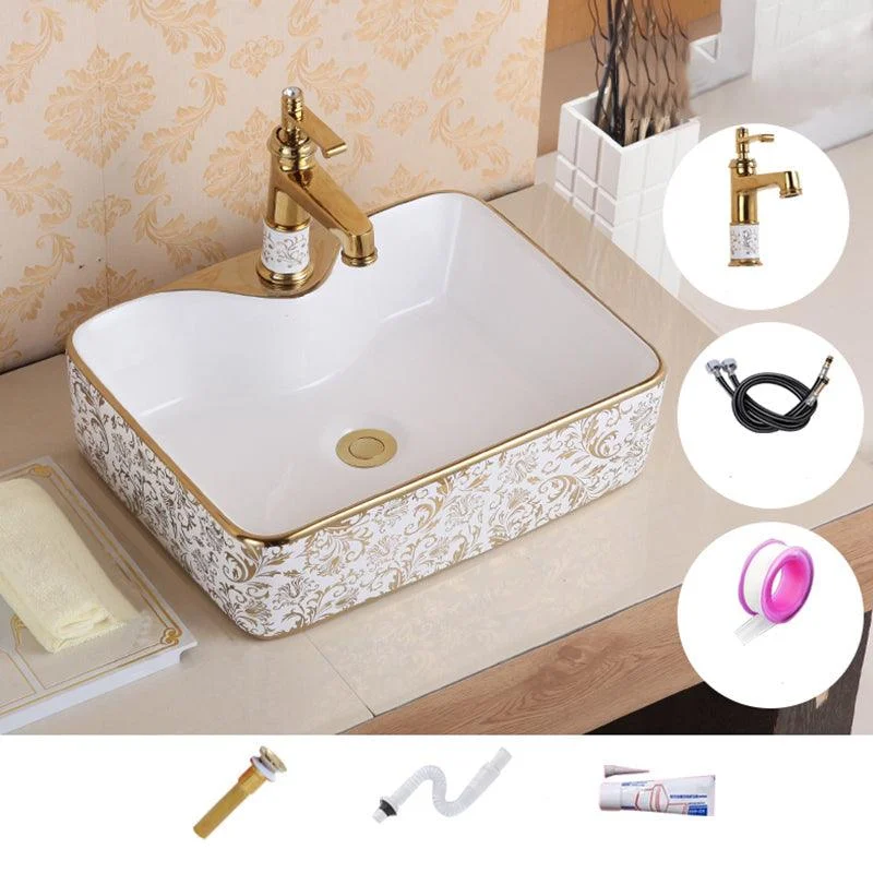 Traditional Vessel Sink Oval Porcelain with Pop-Up Drain Vessel Lavatory Sink -Bathlova