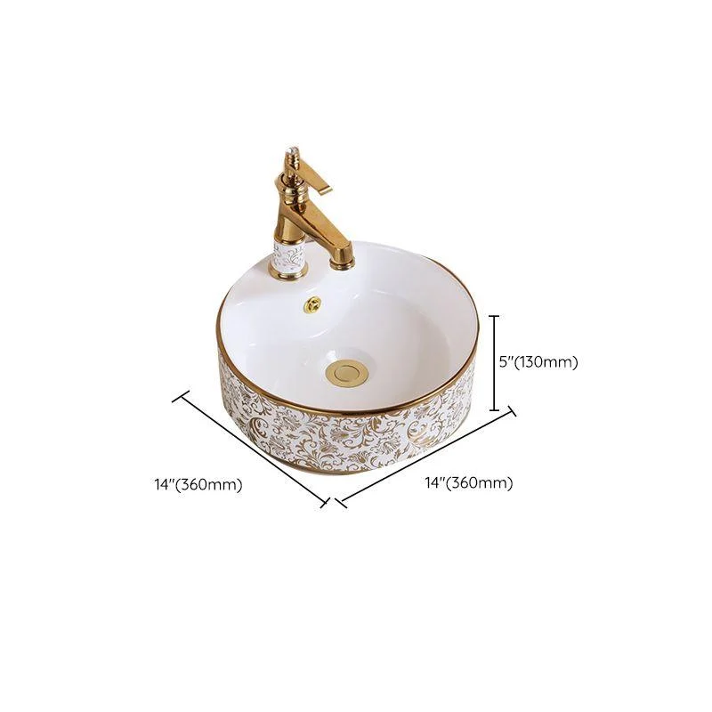 Traditional Vessel Sink Oval Porcelain with Pop-Up Drain Vessel Lavatory Sink -Bathlova