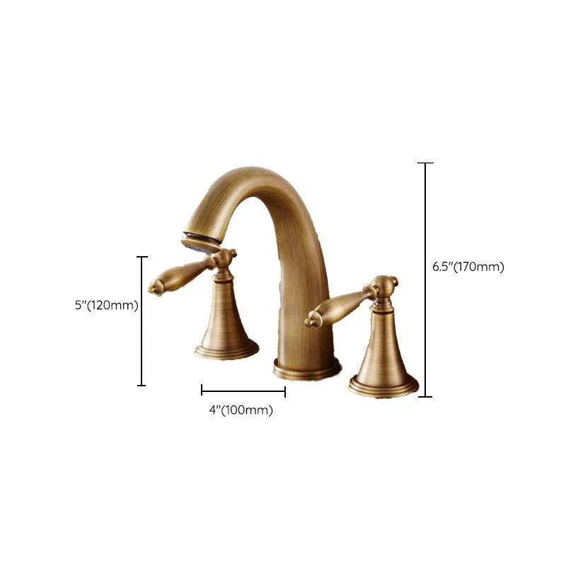 Traditional Vessel Tap 3 Holes Two-Handle Bathroom Vessel Tap -Bathlova