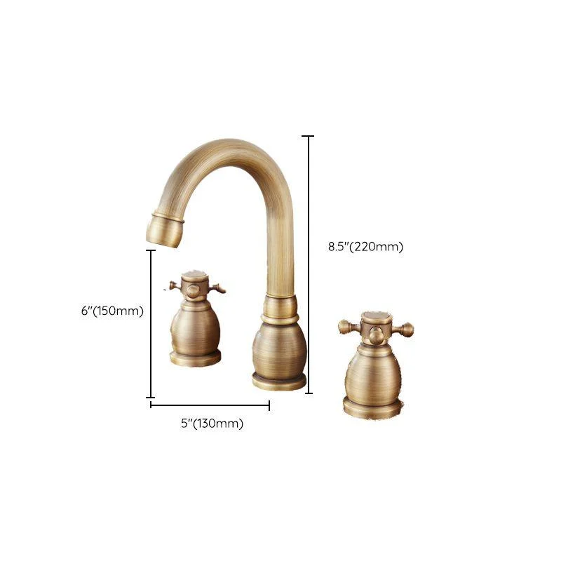 Traditional Vessel Tap 3 Holes Two-Handle Bathroom Vessel Tap -Bathlova