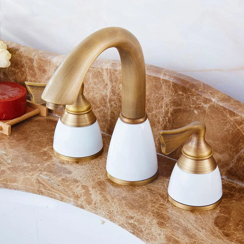 Traditional Vessel Tap 3 Holes Two-Handle Bathroom Vessel Tap -Bathlova