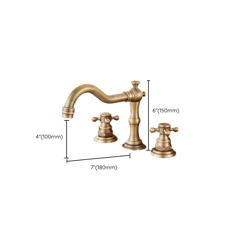 Traditional Vessel Tap 3 Holes Two-Handle Bathroom Vessel Tap -Bathlova