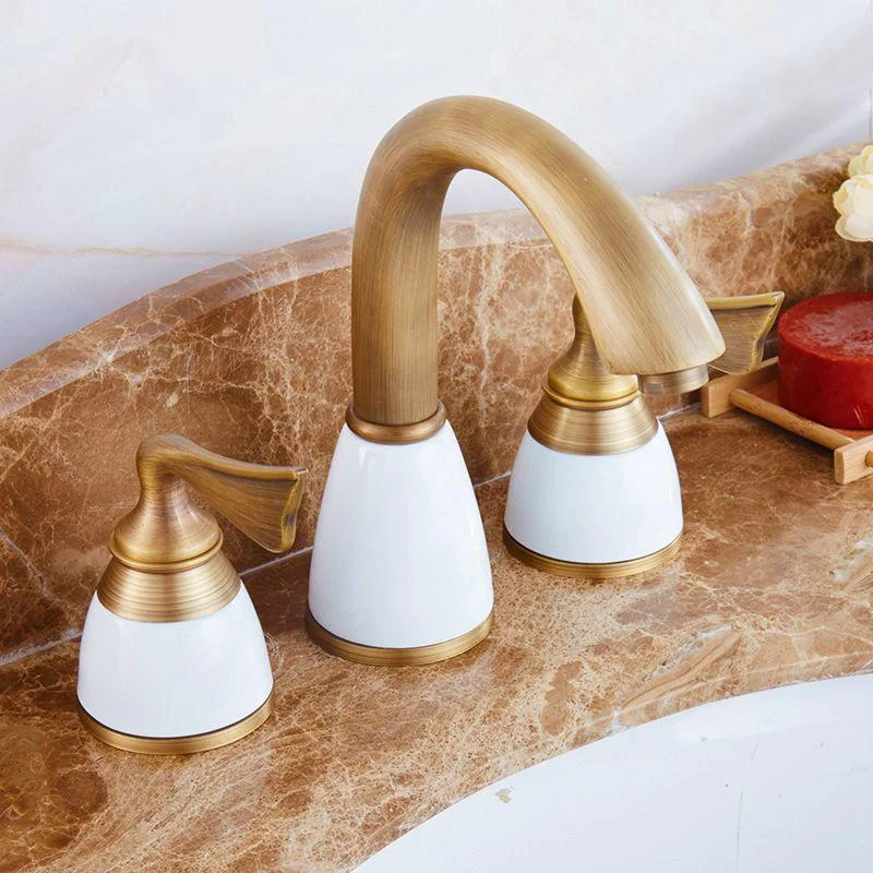 Traditional Vessel Tap 3 Holes Two-Handle Bathroom Vessel Tap -Bathlova