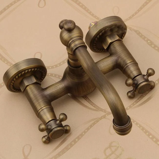 Traditional Wall Mounted Copper Claw Foot Tub Tap Trim Low Arc Claw Foot Tub Tap -Bathlova