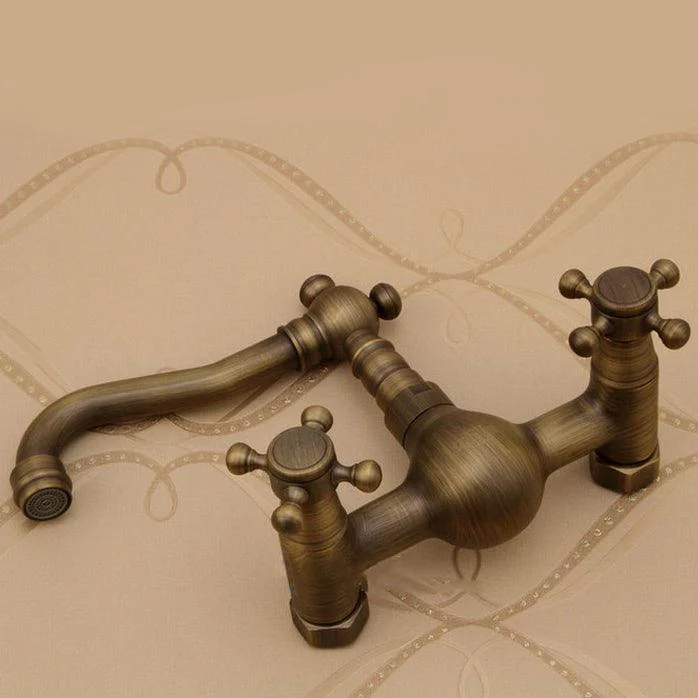 Traditional Wall Mounted Copper Claw Foot Tub Tap Trim Low Arc Claw Foot Tub Tap -Bathlova