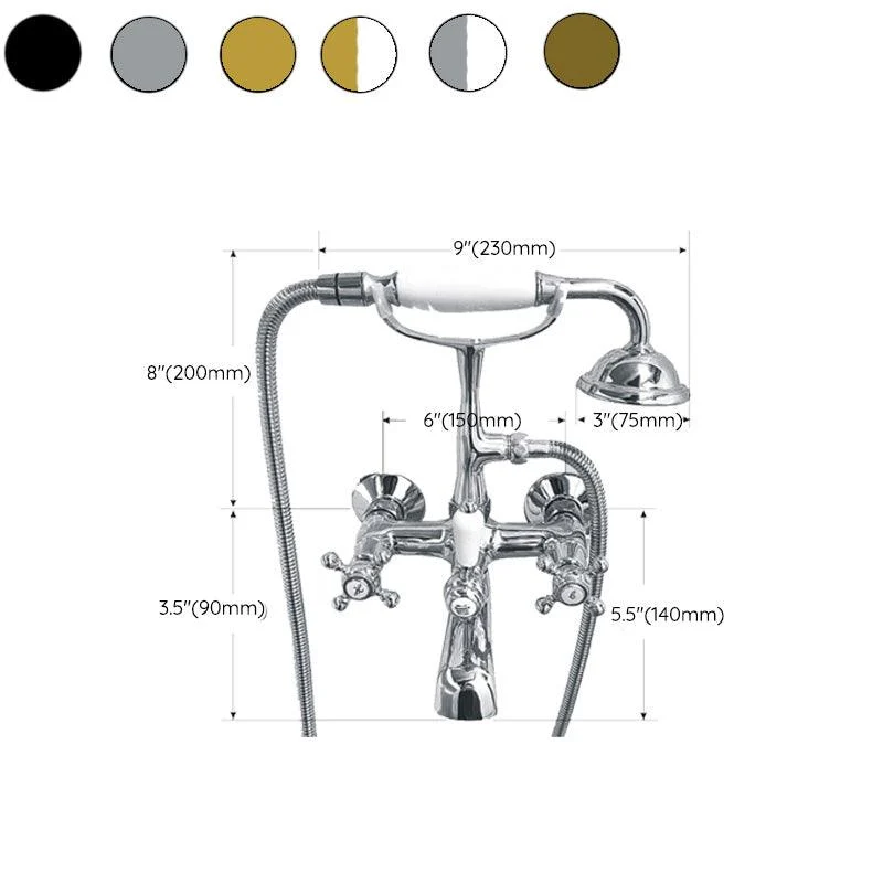 Traditional Wall Mounted Metal Claw Foot Tub Tap Trim Low Arc Claw Tub Tap Trim -Bathlova