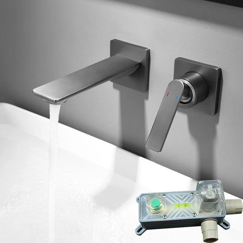 Traditional Wall Mounted Metal Tub Filler Low Arc Tub Tap Trim -Bathlova