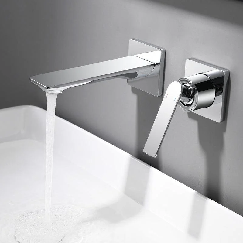 Traditional Wall Mounted Metal Tub Filler Low Arc Tub Tap Trim -Bathlova