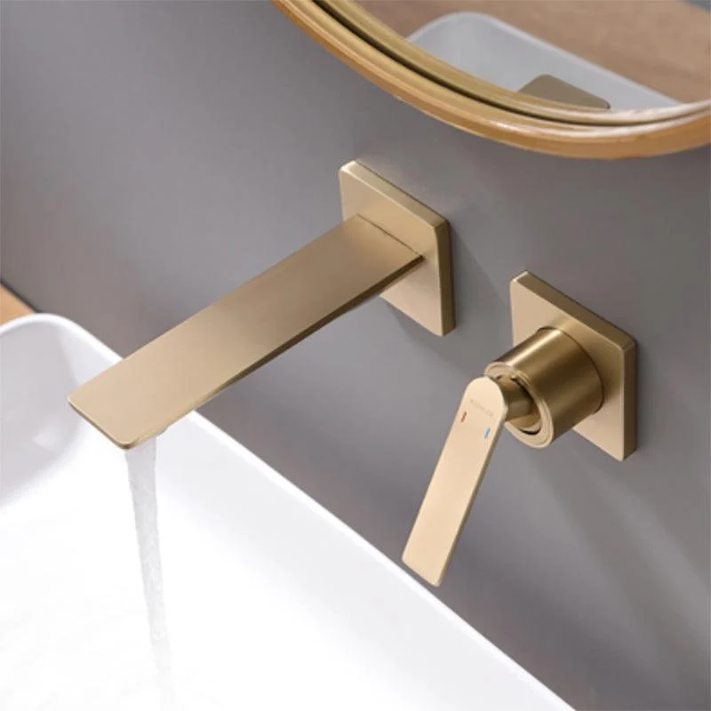 Traditional Wall Mounted Metal Tub Filler Low Arc Tub Tap Trim -Bathlova