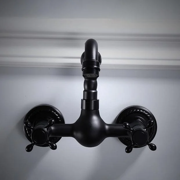 Traditional Wall Mounted Metal Tub Filler Low Arc Waterfall Bathroom Tap -Bathlova