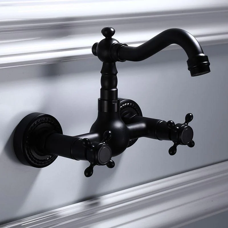 Traditional Wall Mounted Metal Tub Filler Low Arc Waterfall Bathroom Tap -Bathlova