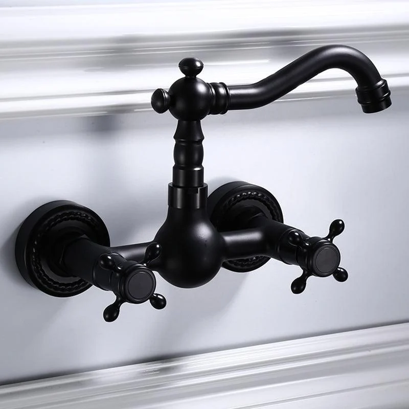 Traditional Wall Mounted Metal Tub Filler Low Arc Waterfall Bathroom Tap -Bathlova