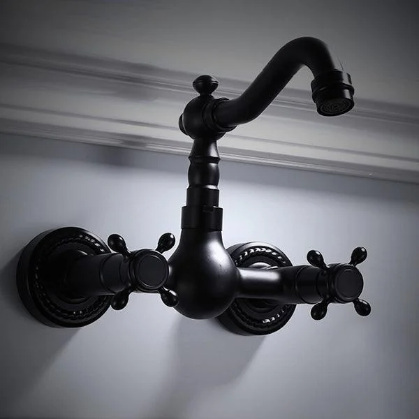 Traditional Wall Mounted Metal Tub Filler Low Arc Waterfall Bathroom Tap -Bathlova