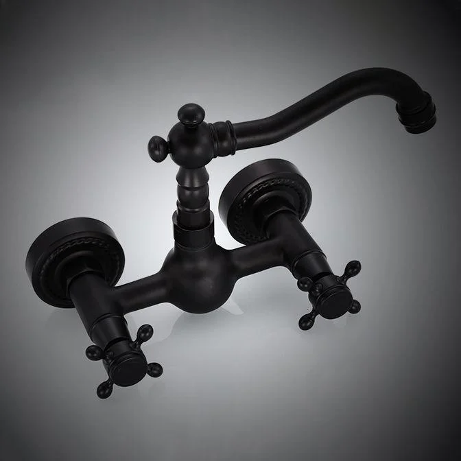 Traditional Wall Mounted Metal Tub Filler Low Arc Waterfall Bathroom Tap -Bathlova