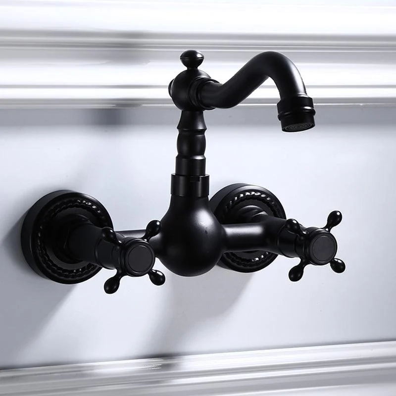 Traditional Wall Mounted Metal Tub Filler Low Arc Waterfall Bathroom Tap -Bathlova