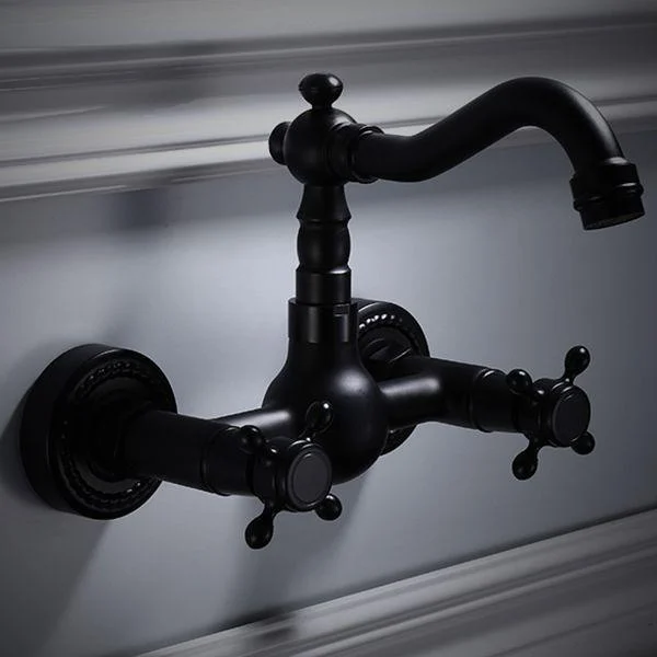 Traditional Wall Mounted Metal Tub Filler Low Arc Waterfall Bathroom Tap -Bathlova