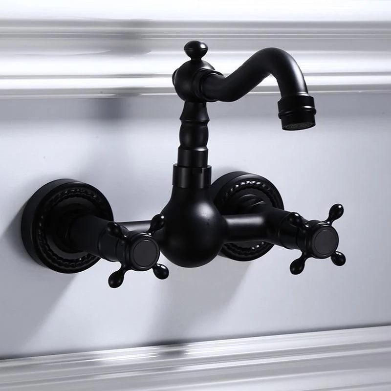 Traditional Wall Mounted Metal Tub Filler Low Arc Waterfall Bathroom Tap -Bathlova